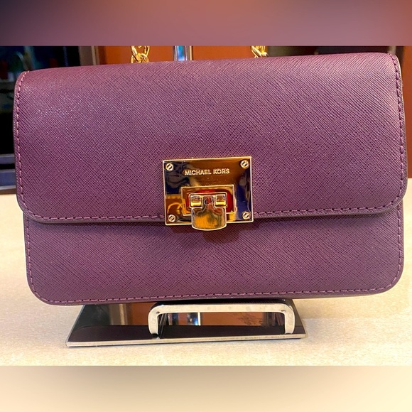MICHAEL KORS Deep Purple Tina Crossbody, EUC - Picture 1 of 16